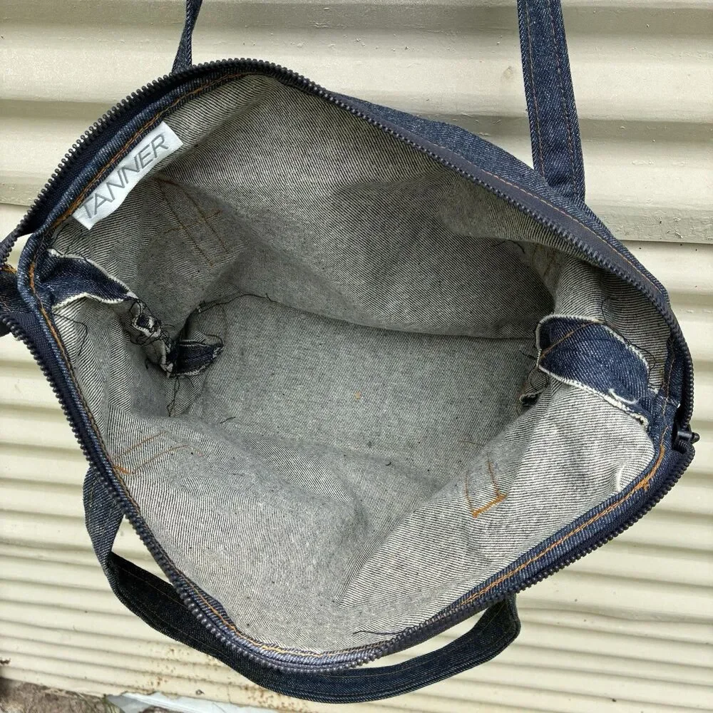 TANNER GOODS Vintage Selvedge Denim Gardening Boat Tote Bag Talon Zipper